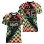 Custom Aotearoa Atua Maui Women V-Neck T-Shirt Demigod Hero And Trickster Koru Patterns