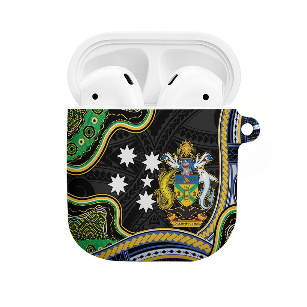 South Sea Islanders And Solomon Islands AirPods Case Solomons Coat Of Arms And Southern Cross