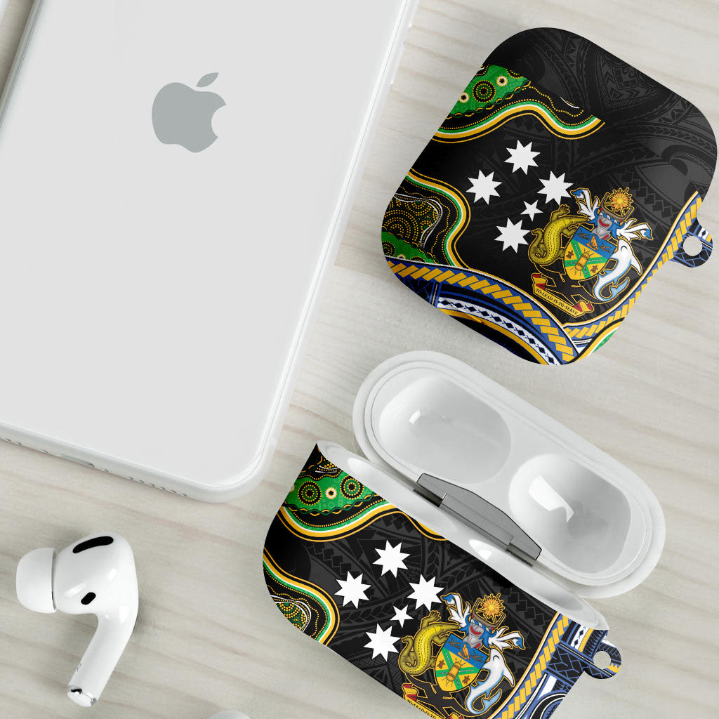 South Sea Islanders And Solomon Islands AirPods Case Solomons Coat Of Arms And Southern Cross