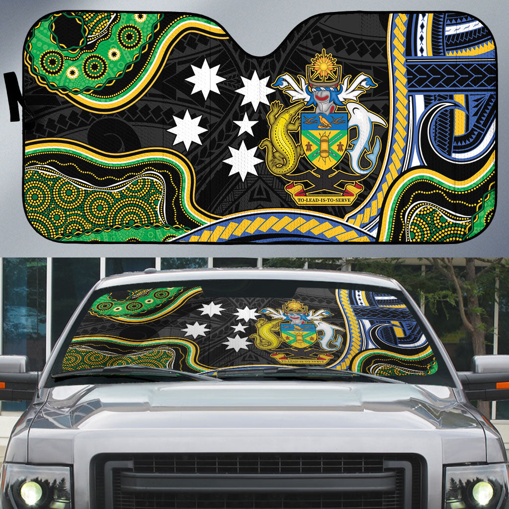 South Sea Islanders And Solomon Islands Auto Sun Shade Solomons Coat Of Arms And Southern Cross