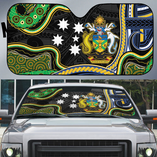 South Sea Islanders And Solomon Islands Auto Sun Shade Solomons Coat Of Arms And Southern Cross