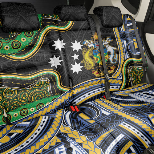 South Sea Islanders And Solomon Islands Back Car Seat Cover Solomons Coat Of Arms And Southern Cross