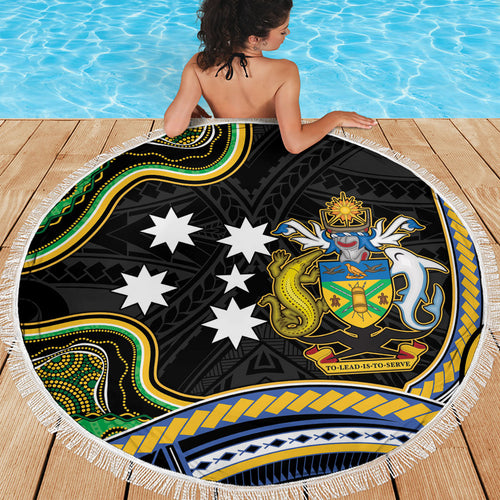 South Sea Islanders And Solomon Islands Beach Blanket Solomons Coat Of Arms And Southern Cross