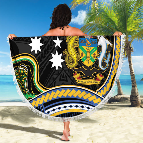 South Sea Islanders And Solomon Islands Beach Blanket Solomons Coat Of Arms And Southern Cross