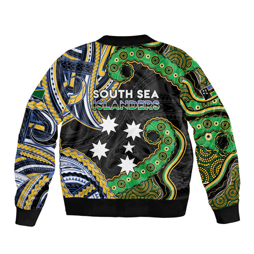 South Sea Islanders And Solomon Islands Bomber Jacket Solomons Coat Of Arms And Southern Cross