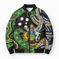 South Sea Islanders And Solomon Islands Bomber Puffer Jacket Solomons Coat Of Arms And Southern Cross