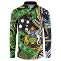 South Sea Islanders And Solomon Islands Button Sweatshirt Solomons Coat Of Arms And Southern Cross