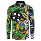 South Sea Islanders And Solomon Islands Button Sweatshirt Solomons Coat Of Arms And Southern Cross