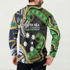 South Sea Islanders And Solomon Islands Button Sweatshirt Solomons Coat Of Arms And Southern Cross