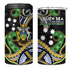 South Sea Islanders And Solomon Islands 4 in 1 Can Cooler Tumbler Solomons Coat Of Arms And Southern Cross