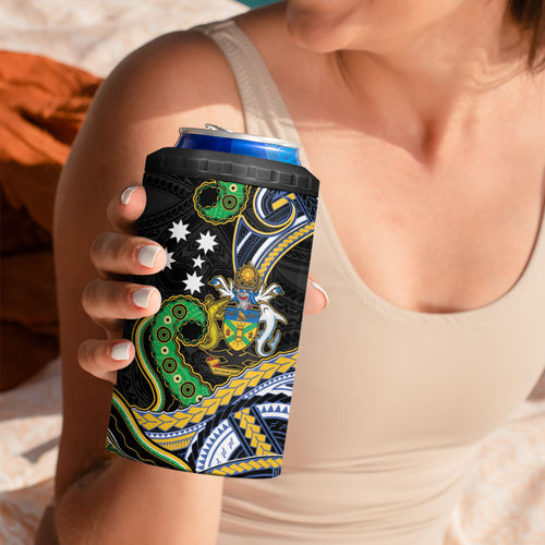 South Sea Islanders And Solomon Islands 4 in 1 Can Cooler Tumbler Solomons Coat Of Arms And Southern Cross