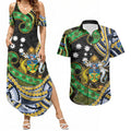 South Sea Islanders And Solomon Islands Couples Matching Summer Maxi Dress and Hawaiian Shirt Solomons Coat Of Arms And Southern Cross