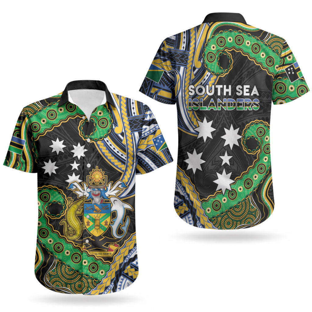 South Sea Islanders And Solomon Islands Couples Matching Summer Maxi Dress and Hawaiian Shirt Solomons Coat Of Arms And Southern Cross
