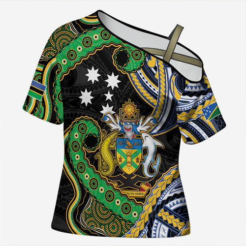 South Sea Islanders And Solomon Islands Cross Shoulder Shirt Solomons Coat Of Arms And Southern Cross