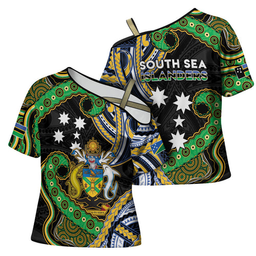 South Sea Islanders And Solomon Islands Cross Shoulder Shirt Solomons Coat Of Arms And Southern Cross