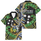 South Sea Islanders And Solomon Islands Family Matching Long Sleeve Bodycon Dress and Hawaiian Shirt Solomons Coat Of Arms And Southern Cross