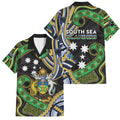 South Sea Islanders And Solomon Islands Family Matching Short Sleeve Bodycon Dress and Hawaiian Shirt Solomons Coat Of Arms And Southern Cross