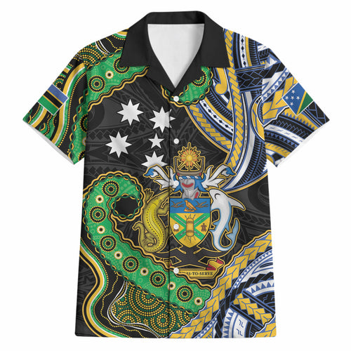 South Sea Islanders And Solomon Islands Hawaiian Shirt Solomons Coat Of Arms And Southern Cross