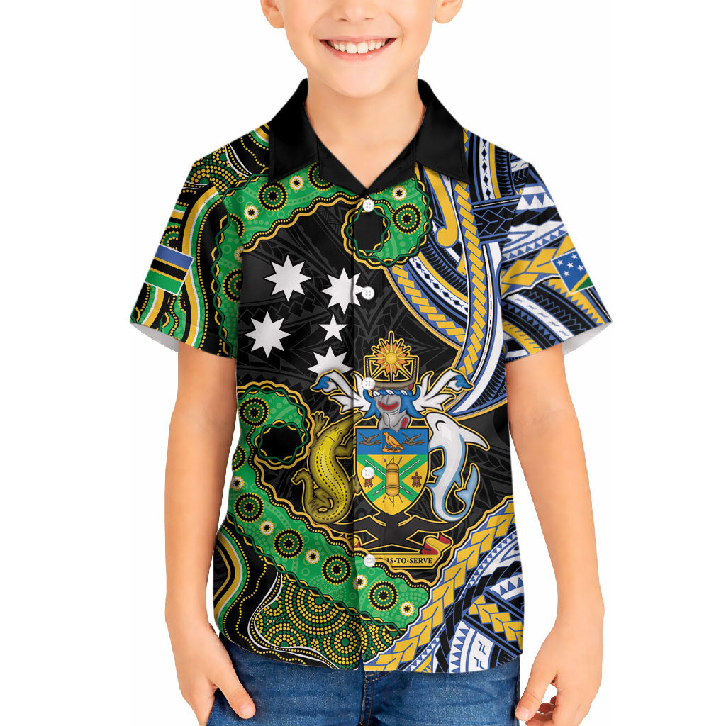 South Sea Islanders And Solomon Islands Hawaiian Shirt Solomons Coat Of Arms And Southern Cross