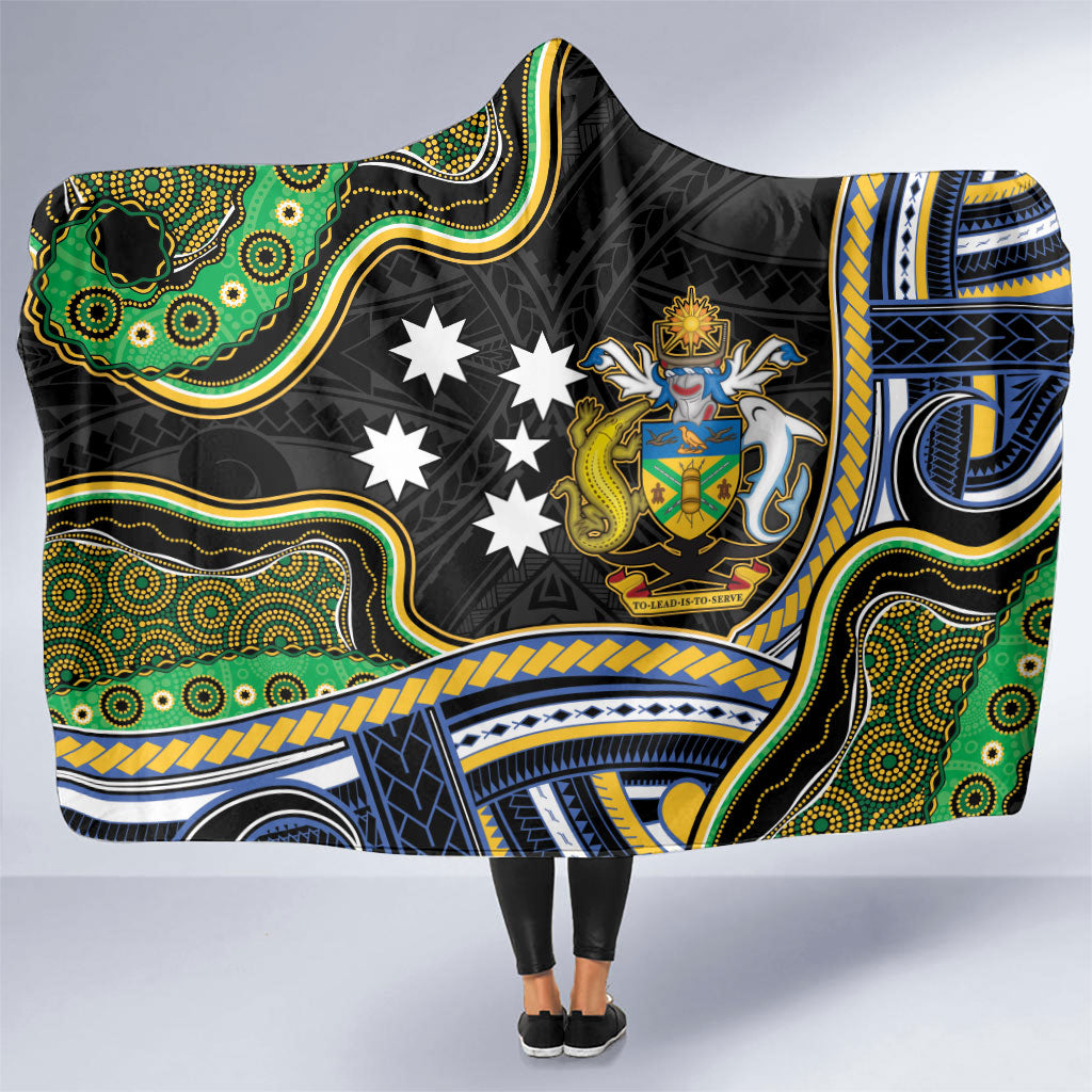 South Sea Islanders And Solomon Islands Hooded Blanket Solomons Coat Of Arms And Southern Cross