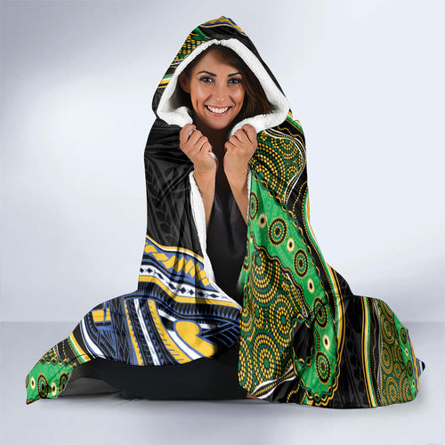South Sea Islanders And Solomon Islands Hooded Blanket Solomons Coat Of Arms And Southern Cross