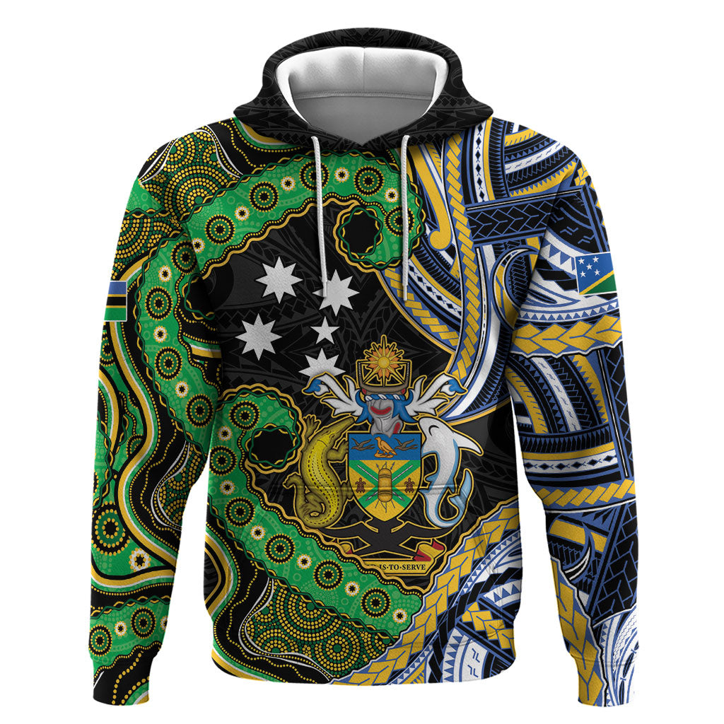 South Sea Islanders And Solomon Islands Hoodie Solomons Coat Of Arms And Southern Cross