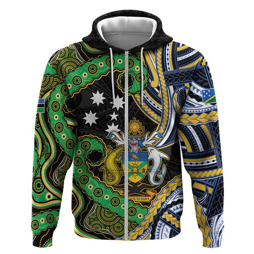 South Sea Islanders And Solomon Islands Hoodie Solomons Coat Of Arms And Southern Cross