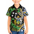 South Sea Islanders And Solomon Islands Kid Hawaiian Shirt Solomons Coat Of Arms And Southern Cross