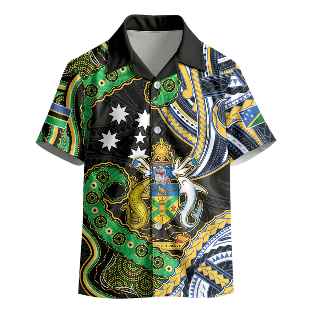 South Sea Islanders And Solomon Islands Kid Hawaiian Shirt Solomons Coat Of Arms And Southern Cross
