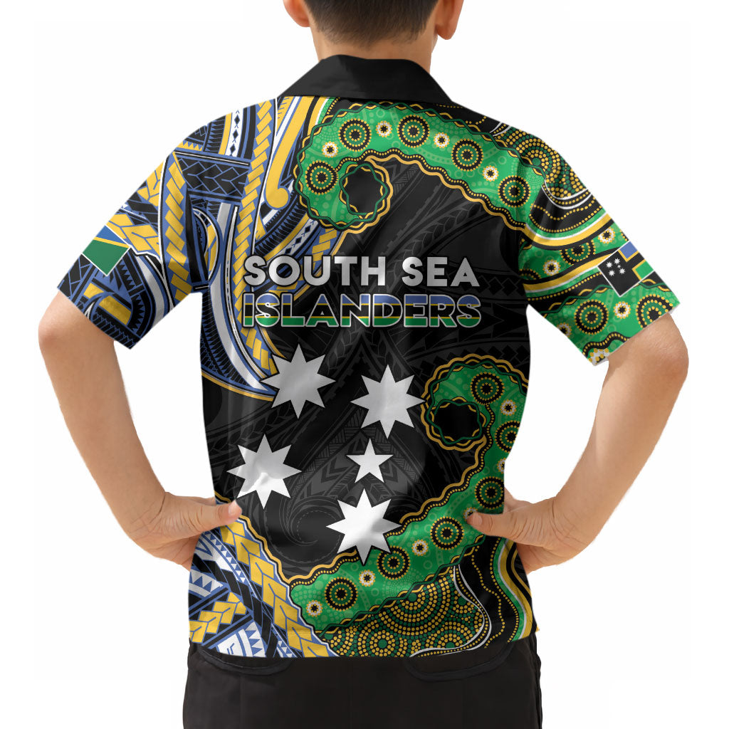 South Sea Islanders And Solomon Islands Kid Hawaiian Shirt Solomons Coat Of Arms And Southern Cross