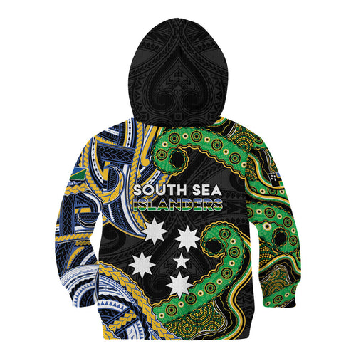 South Sea Islanders And Solomon Islands Kid Hoodie Solomons Coat Of Arms And Southern Cross