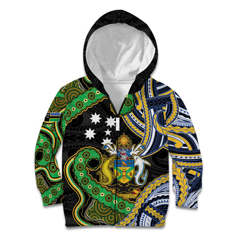 South Sea Islanders And Solomon Islands Kid Hoodie Solomons Coat Of Arms And Southern Cross