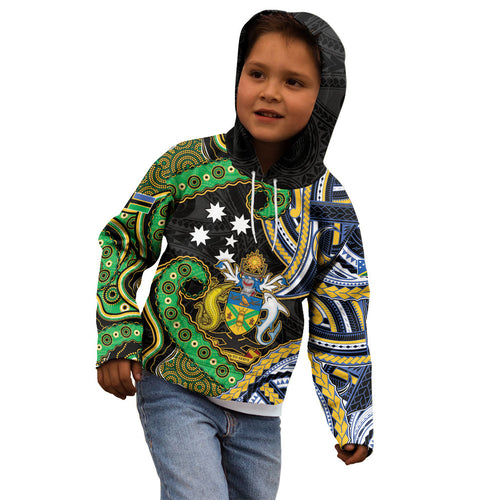 South Sea Islanders And Solomon Islands Kid Hoodie Solomons Coat Of Arms And Southern Cross
