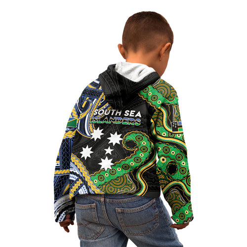South Sea Islanders And Solomon Islands Kid Hoodie Solomons Coat Of Arms And Southern Cross