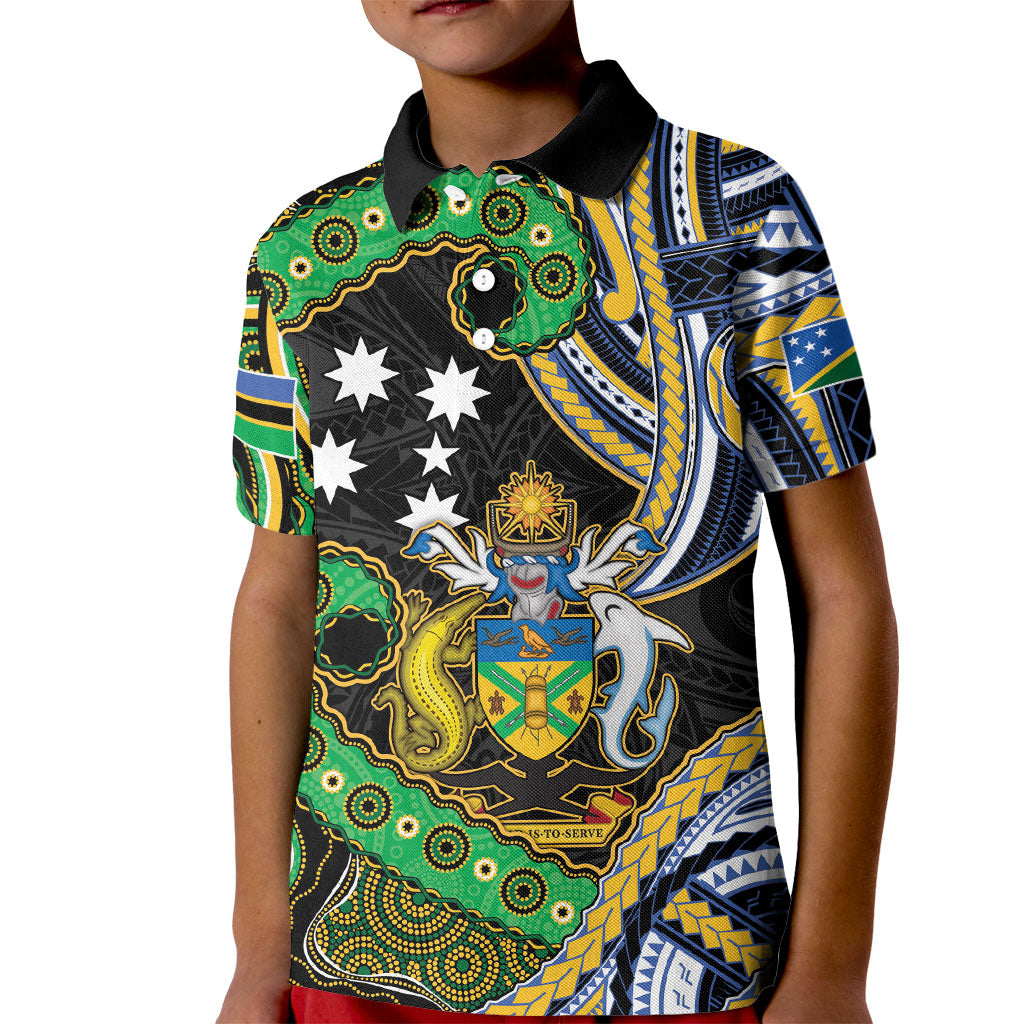 South Sea Islanders And Solomon Islands Kid Polo Shirt Solomons Coat Of Arms And Southern Cross