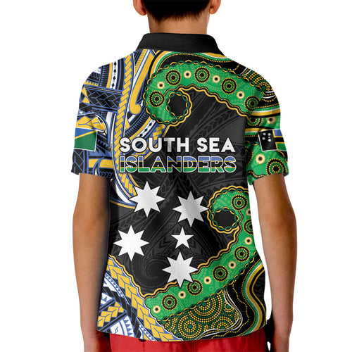 South Sea Islanders And Solomon Islands Kid Polo Shirt Solomons Coat Of Arms And Southern Cross