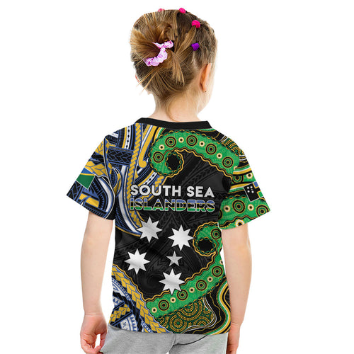 South Sea Islanders And Solomon Islands Kid T Shirt Solomons Coat Of Arms And Southern Cross
