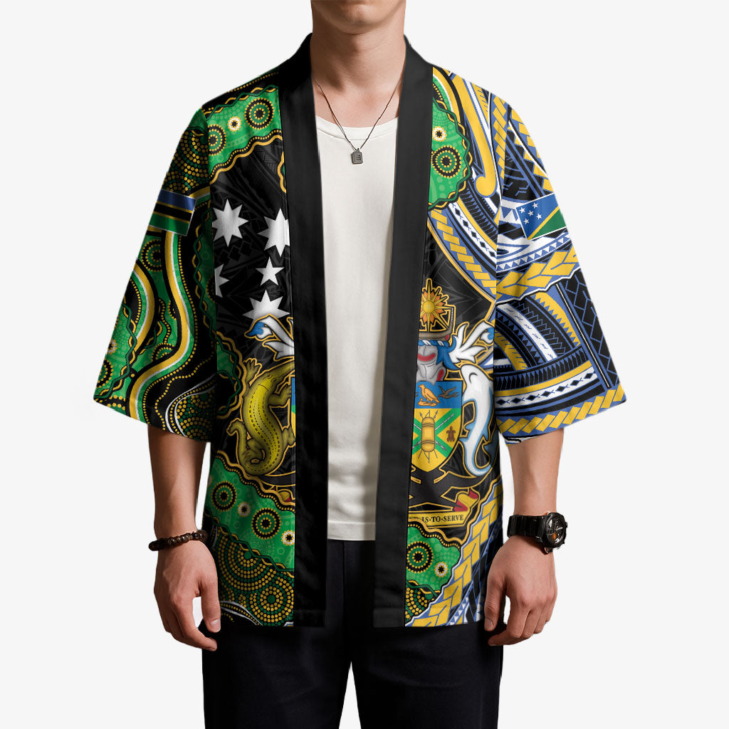 South Sea Islanders And Solomon Islands Kimono Solomons Coat Of Arms And Southern Cross