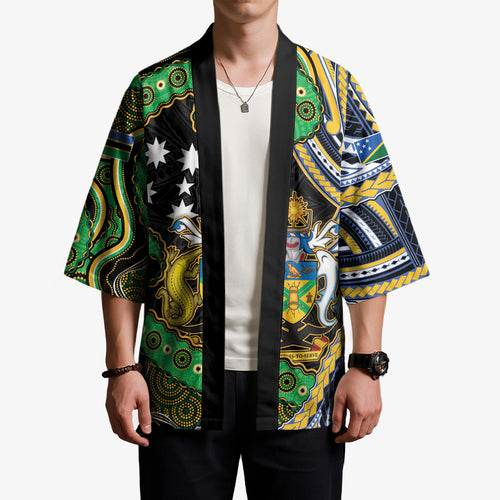 South Sea Islanders And Solomon Islands Kimono Solomons Coat Of Arms And Southern Cross