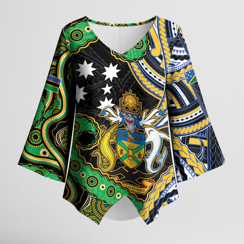 South Sea Islanders And Solomon Islands Kimono Sleeve Blouse Solomons Coat Of Arms And Southern Cross