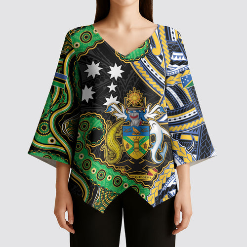 South Sea Islanders And Solomon Islands Kimono Sleeve Blouse Solomons Coat Of Arms And Southern Cross