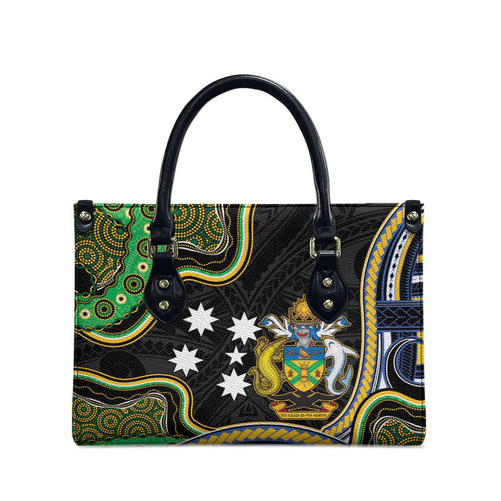 South Sea Islanders And Solomon Islands Leather Bag Solomons Coat Of Arms And Southern Cross
