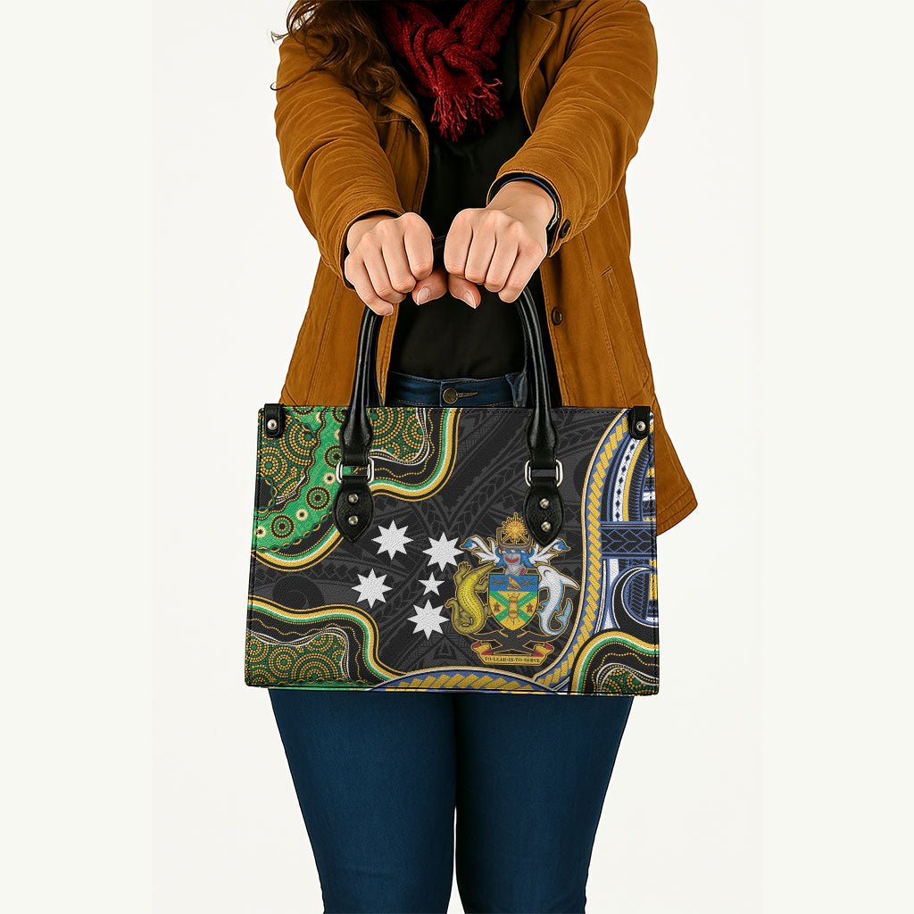 South Sea Islanders And Solomon Islands Leather Bag Solomons Coat Of Arms And Southern Cross