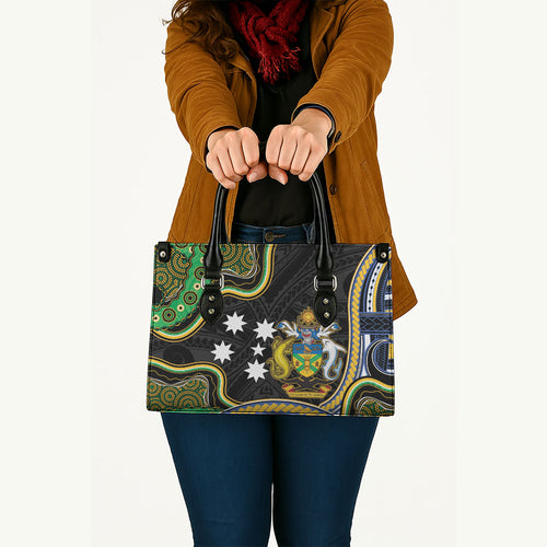 South Sea Islanders And Solomon Islands Leather Bag Solomons Coat Of Arms And Southern Cross
