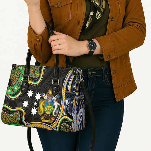 South Sea Islanders And Solomon Islands Leather Bag Solomons Coat Of Arms And Southern Cross
