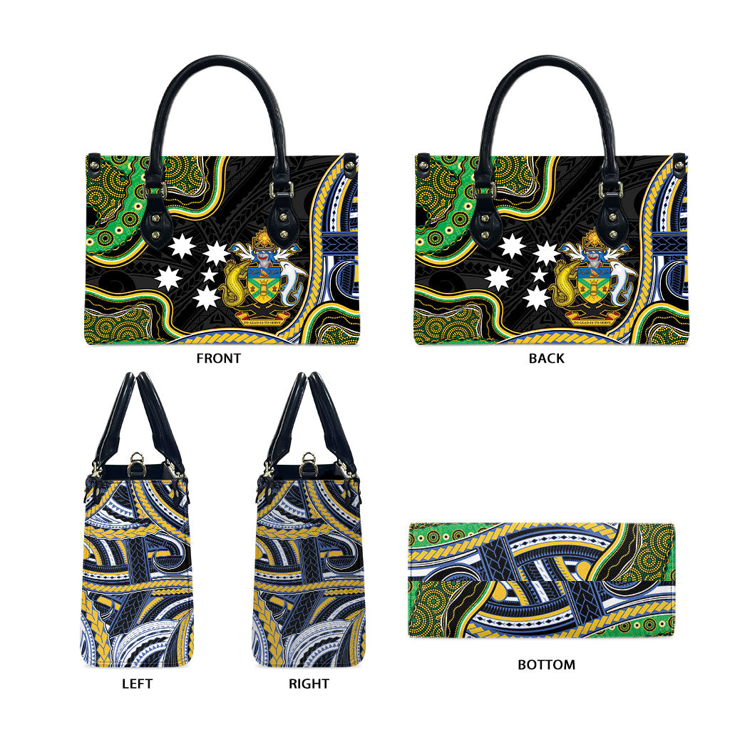 South Sea Islanders And Solomon Islands Leather Bag Solomons Coat Of Arms And Southern Cross