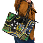 South Sea Islanders And Solomon Islands Leather Tote Bag Solomons Coat Of Arms And Southern Cross