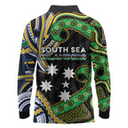South Sea Islanders And Solomon Islands Long Sleeve Polo Shirt Solomons Coat Of Arms And Southern Cross