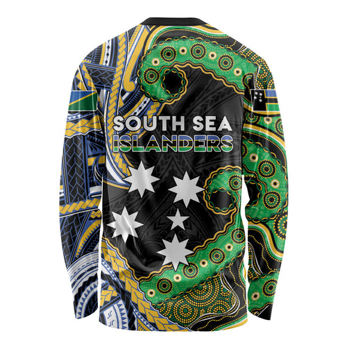South Sea Islanders And Solomon Islands Long Sleeve Shirt Solomons Coat Of Arms And Southern Cross