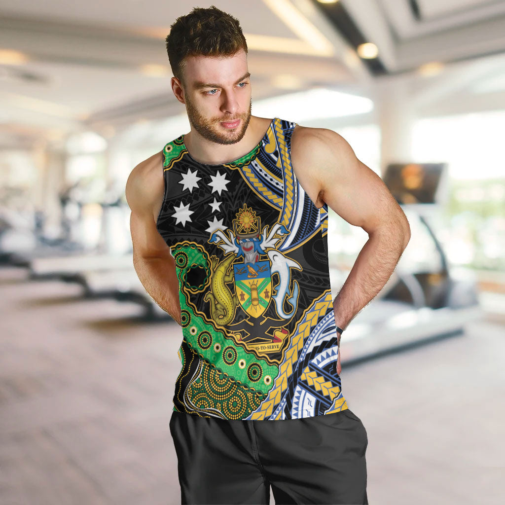 South Sea Islanders And Solomon Islands Men Tank Top Solomons Coat Of Arms And Southern Cross